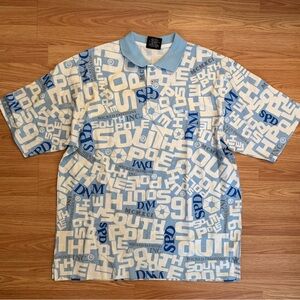 South Pole Light Blue and White Logo Polo
